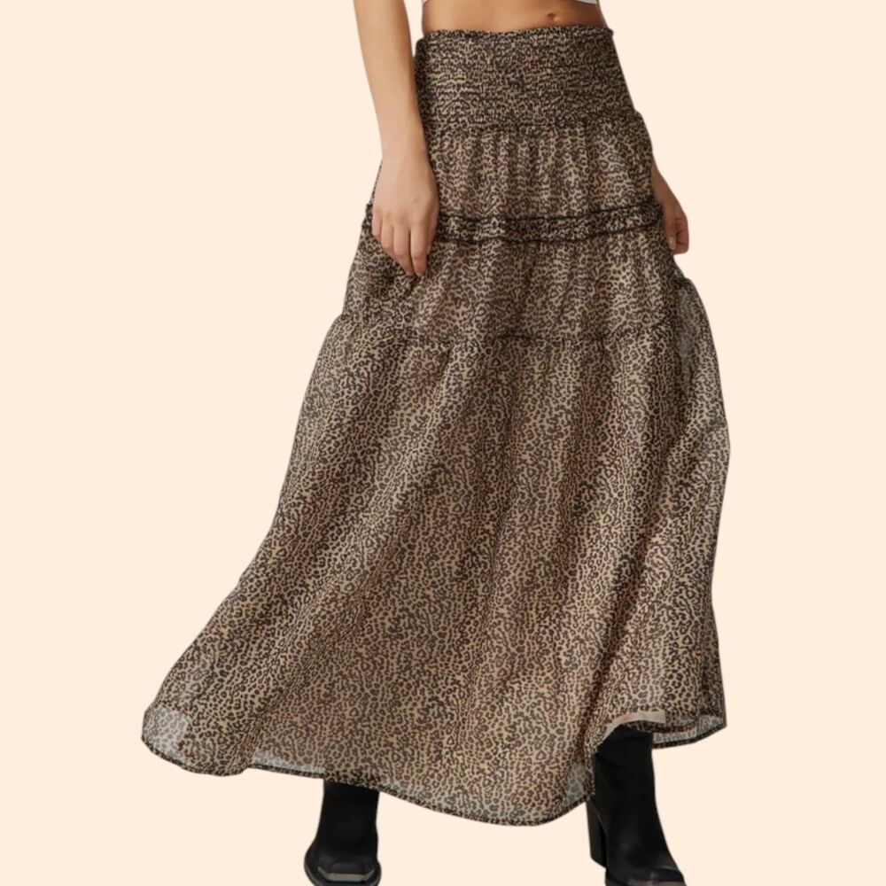 Urban Outfitters Sister Jane Leopard Midi Skirt